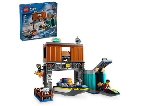 ⁨LEGO City 60417 Policyjna Motorówka i Kryjówka⁩ w sklepie Wasserman.eu