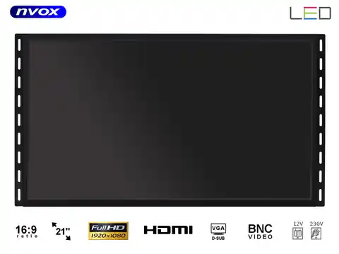 ⁨Monitor open frame LED 21" VGA HDMI USB BNC 12V 230V⁩ w sklepie Wasserman.eu