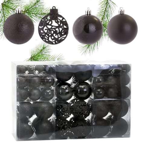 ⁨ECarla Christmas balls - black (mix) 1op.-100pcs⁩ at Wasserman.eu