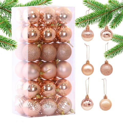 ⁨Christmas balls - rose gold (mix) 1op.-36pcs⁩ at Wasserman.eu