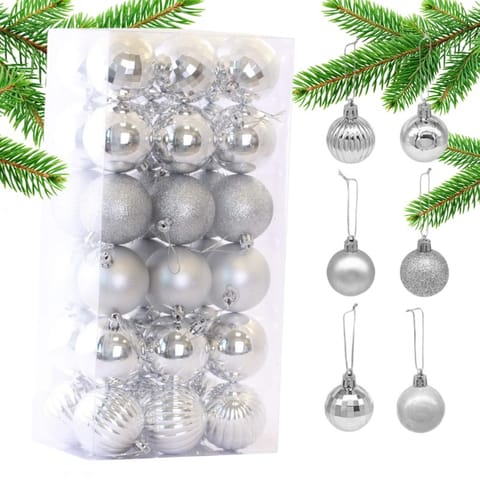 ⁨Christmas balls - silver (mix) 1op.-36pcs⁩ at Wasserman.eu