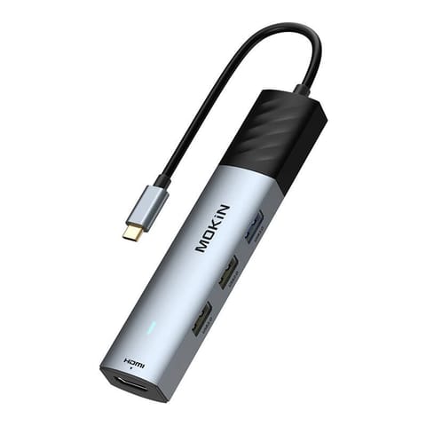 ⁨HUB 5 w 1 MOKiN USB-C PD 3.0 100W (srebrny)⁩ w sklepie Wasserman.eu