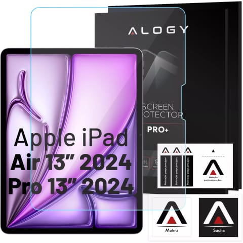 ⁨Szkło hartowane do Apple iPad Air 13" 6 gen. 2024 / iPad Pro 13" 7 gen. 2024 Alogy Screen Protector Pro+ 9H⁩ w sklepie Wasserman.eu