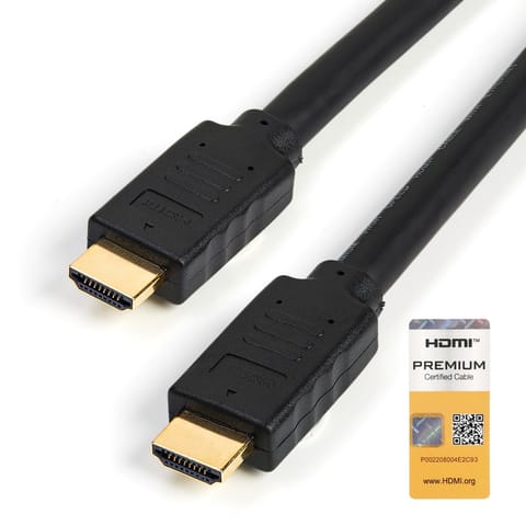 ⁨StarTech.com 15ft (5m) Premium Certified HDMI 2.0 Cable with Ethernet - High Speed Ultra HD 4K 60Hz HDMI Cable HDR10 - Long HDMI Cord (Male/Male Connectors) - For UHD Monitors, TVs, Displays⁩ at Wasserman.eu