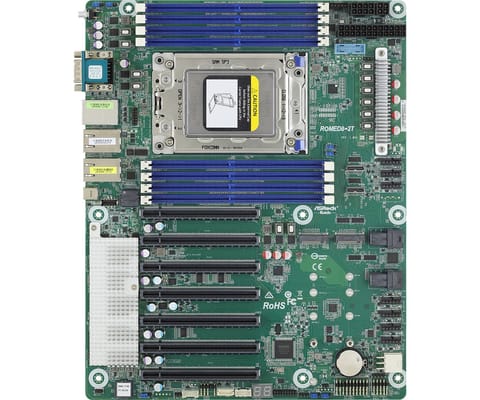 ⁨Płyta główna ASRock ROMED8-2T 1x SP3 AMD Epyc 7000 SoC (SATA, NVMe, 2xM.2, 2x10GbE, IPMI)⁩ w sklepie Wasserman.eu