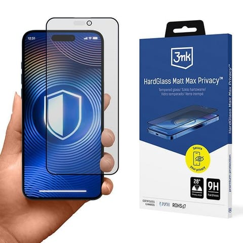 ⁨3MK HardGlass Matt Max Privacy iPhone 15 Pro⁩ w sklepie Wasserman.eu