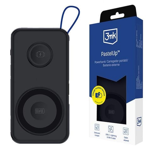 ⁨Power bank 3mk PastelUp 10,000mAh 22.5W USB 1A1C - Black⁩ at Wasserman.eu