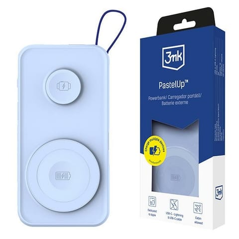 ⁨Power bank 3mk PastelUp 10,000mAh 22.5W USB 1A1C - Blue⁩ at Wasserman.eu