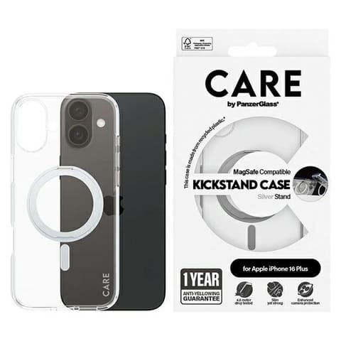 ⁨CARE by PanzerGlass Feature Kickstand Case iPhone 16 Plus 6.7" srebrny/silver MagSafe 1327⁩ w sklepie Wasserman.eu