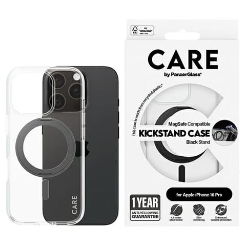 ⁨CARE by PanzerGlass Feature Kickstand Case iPhone 16 Pro 6,3" czarny/black MagSafe 1322⁩ w sklepie Wasserman.eu