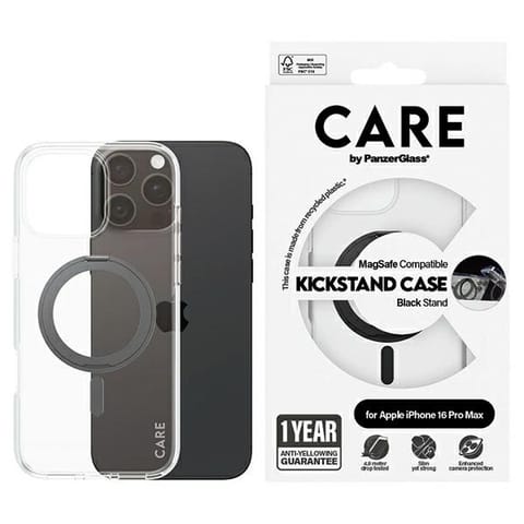 ⁨CARE by PanzerGlass Feature Kickstand Case iPhone 16 Pro Max 6,9" czarny/black MagSafe 1324⁩ w sklepie Wasserman.eu