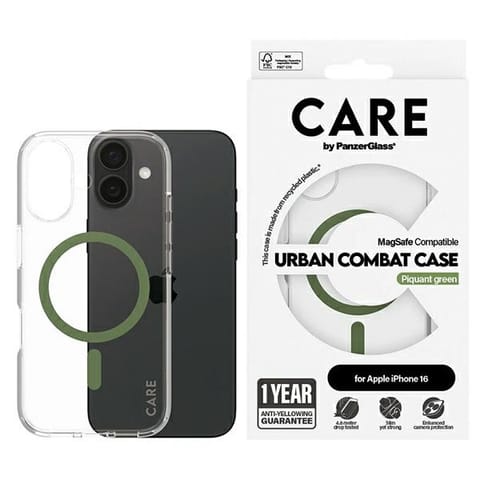 ⁨Etui CARE by PanzerGlass Flagship Case   iPhone 16 6.1" zielony/green MagSafe 1369⁩ w sklepie Wasserman.eu