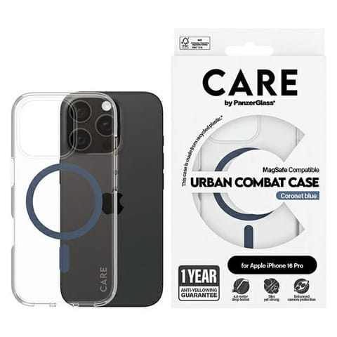 ⁨Etui CARE by PanzerGlass Flagship Case   iPhone 16 Pro 6,3" niebieski/blue MagSafe 1366⁩ w sklepie Wasserman.eu