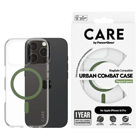 ⁨Etui CARE by PanzerGlass Flagship Case   iPhone 16 Pro 6,3" zielony/green MagSafe 1370⁩ w sklepie Wasserman.eu
