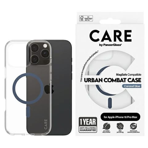 ⁨Etui CARE by PanzerGlass Flagship Case   iPhone 16 Pro Max 6,9" niebieski/blue MagSafe 1368⁩ w sklepie Wasserman.eu