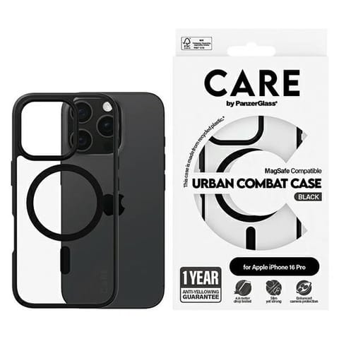 ⁨CARE by PanzerGlass Case Flagship Urban Combat Black MagSafe iPhone16 PRO | CARE⁩ w sklepie Wasserman.eu