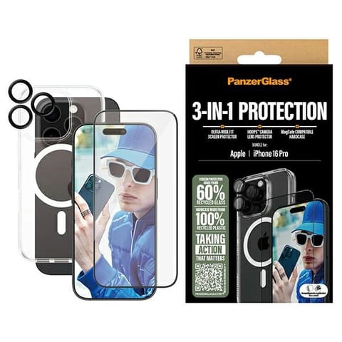 ⁨PanzerGlass Bundle 3in1 iPhone 16 Pro 6.3" D3O Hardcase + Screen Protector UWF+ Lens B1292+2862+1284⁩ w sklepie Wasserman.eu