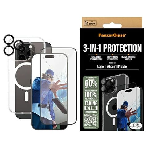 ⁨PanzerGlass Bundle 3in1 iPhone 16 Pro Max 6.9" D3O Hardcase + Screen Protector UWF+ Lens B1294+2864+1284⁩ w sklepie Wasserman.eu