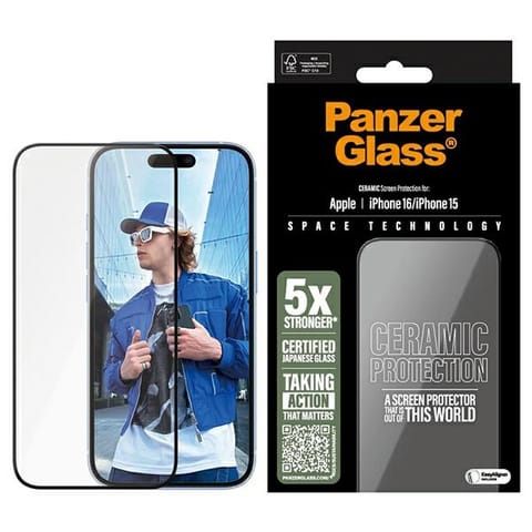 ⁨PanzerGlass Ceramic Screen Protector iPhone 16 / 15  6.1" Ultra-Wide Fit 2853⁩ w sklepie Wasserman.eu