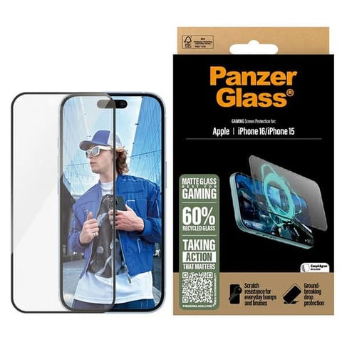 ⁨PanzerGlass Gaming Screen Protector iPhone 16 / 15 6.1" Ultra-Wide Fit 2857⁩ w sklepie Wasserman.eu