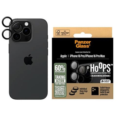 ⁨PanzerGlass Hoops Black Lens Protector iPhone 16 Pro 6.3" / 16 Pro Max 6.9" 1284⁩ w sklepie Wasserman.eu