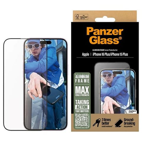 ⁨PanzerGlass Screen Protector AluminumFrame iPhone 16 Plus / 15 Plus 6.7" Ultra-Wide Fit 2851⁩ w sklepie Wasserman.eu