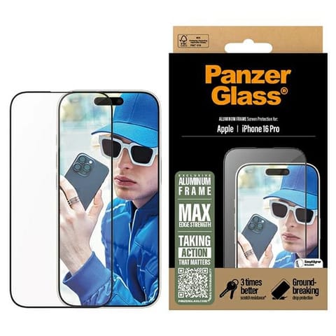 ⁨PanzerGlass Screen Protector Aluminum Frame iPhone 16 Pro 6.3" Ultra-Wide Fit 2850⁩ w sklepie Wasserman.eu