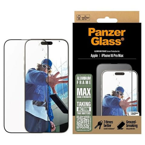 ⁨PanzerGlass Screen Protector Aluminum Frame iPhone 16 Pro Max 6.9" Ultra-Wide Fit 2852⁩ w sklepie Wasserman.eu