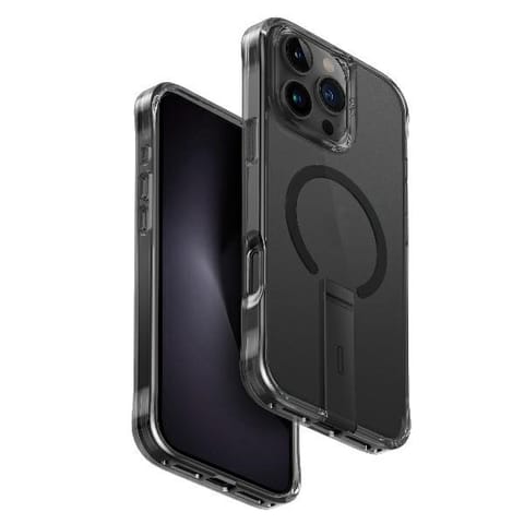 ⁨UNIQ etui Eleva with Vertica Stand iPhone 16 Pro Max 6.9" czarny/carbon black⁩ w sklepie Wasserman.eu