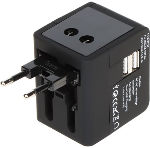 ⁨UNIWERSALNA PRZEJŚCIÓWKA SIECIOWA Z ZASILACZEM USB ASP-100/230V+USB⁩ w sklepie Wasserman.eu