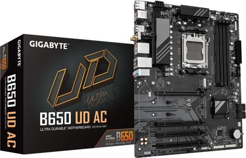 ⁨GIGABYTE B650 UD AC Motherboard - Supports AMD Ryzen 8000 CPUs, 6+2+2 Phases Digital VRM, up to 7600MHz DDR5, 1xPCIe 5.0 M2 + 2xPCIe 4.0 M.2, Wi-Fi 6E, GbE LAN , USB 3.2 Gen 2⁩ at Wasserman.eu