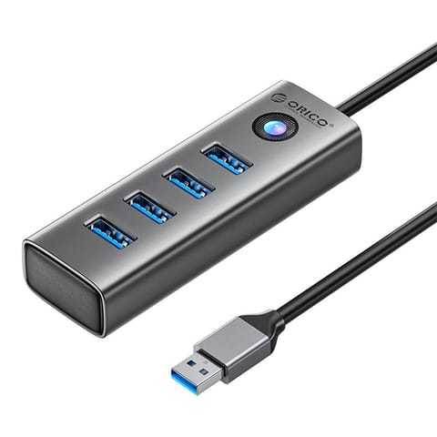 ⁨Adapter Hub Orico PDD4U USB do 4x USB 3.0 (szary)⁩ w sklepie Wasserman.eu