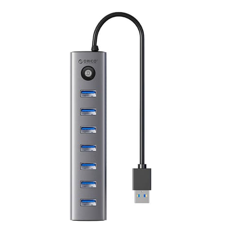 ⁨Adapter Hub Orico CL7U USB-C do 7x USB 3.0 (szary)⁩ w sklepie Wasserman.eu