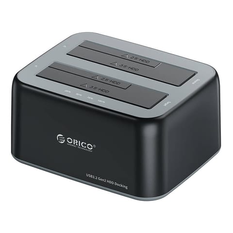 ⁨Stacja dokująca Orico do dysków HDD / SSD 2,5 / 3,5", 5Gbps, USB-A do USB-B z funkcją klonowania (czarna)⁩ w sklepie Wasserman.eu