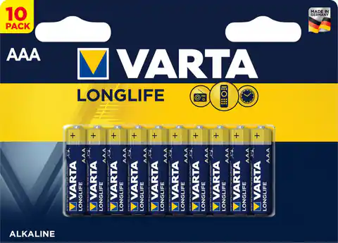 ⁨VARTA R3 (AAA) ALKALINE BATTERIES 10pcs longlife⁩ at Wasserman.eu