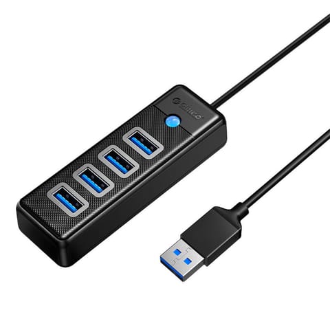 ⁨Adapter Hub USB do 4x USB 3.0 Orico, 5 Gbps, 0.15m (czarny)⁩ w sklepie Wasserman.eu