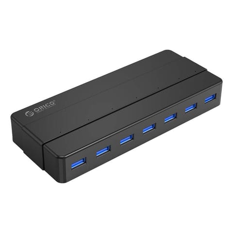 ⁨" Adapter Hub Orico 7xUSB 3.0 (czarny)"⁩ w sklepie Wasserman.eu