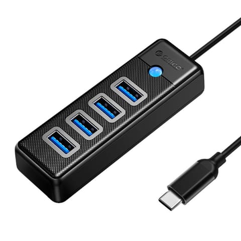 ⁨Adapter Hub Orico PW4U USB-C do 4x USB 3.0 (czarny)⁩ w sklepie Wasserman.eu