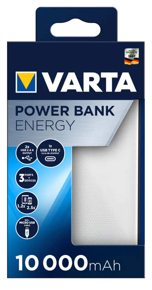 POWER BANK ENERGY 10000mAh VARTA w sklepie Wasserman.eu