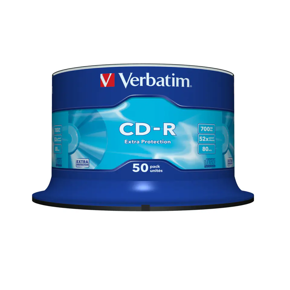 ⁨DYSK VERBATIM CD-R 700MB 52X DATA LIFE CAKE BOX 50⁩ w sklepie Wasserman.eu