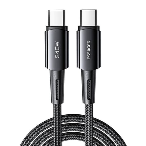 ⁨Kabel USB-C do USB-C, Essager, EXCTT3-CGA0G-P, 240W, 2m (czarny)⁩ w sklepie Wasserman.eu