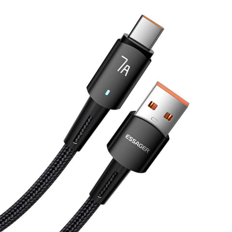 ⁨Kabel USB-A do USB-C, Essager, EXC7A-CGB01-P, 100W, 0.5m (czarny)⁩ w sklepie Wasserman.eu