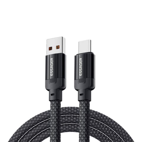 ⁨Kabel USB do USB-C, Essager, EXCT-YS01-P, 100W, 1m (czarny)⁩ w sklepie Wasserman.eu