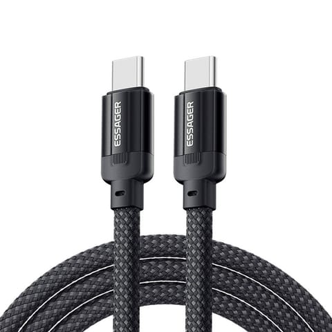 ⁨Kabel USB-C do USB-C, Essager, EXCTT3-YS01-P, 240W, 1m (czarny)⁩ w sklepie Wasserman.eu