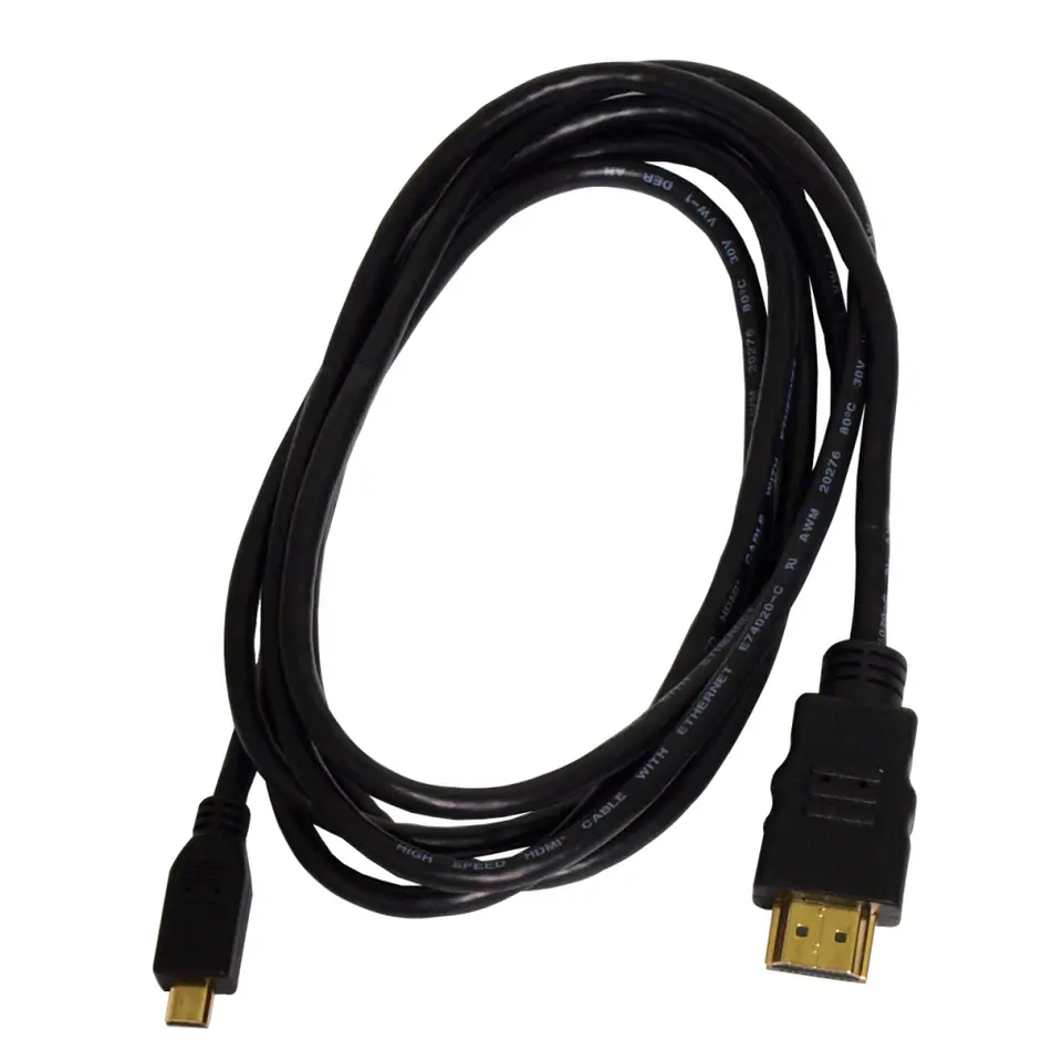 ⁨HDMI cable male /micro HDMI (type D) male 1,8M with ETHERNET⁩ at Wasserman.eu