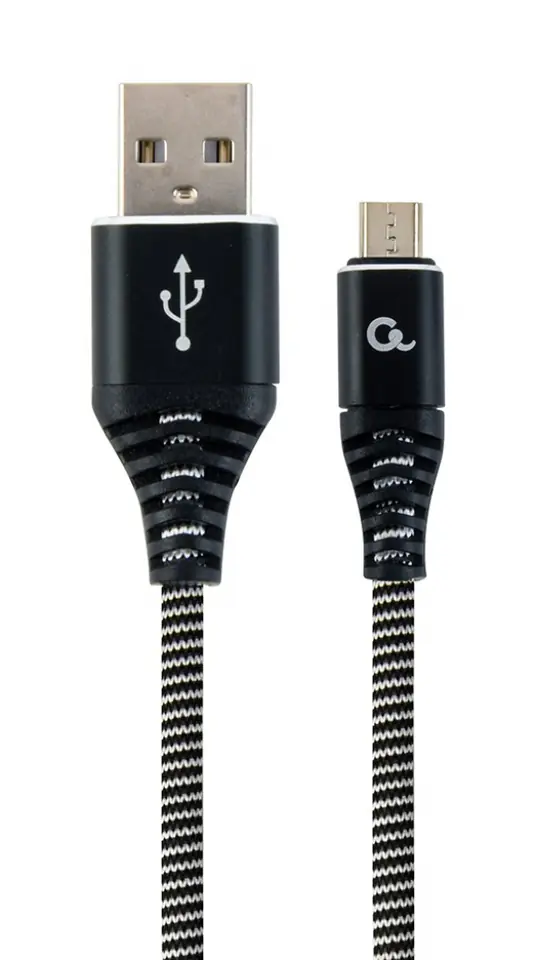 ⁨KABEL MICRO USB CC-USB2B-AMmBM-1M-BW Oplot Premium GEMBIRD⁩ w sklepie Wasserman.eu