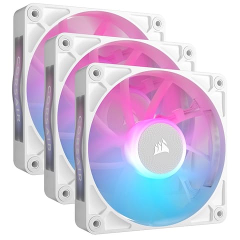 ⁨Corsair iCUE LINK RX120 RGB Series, PWM Fan 3 Pack - 120 mm, biały⁩ w sklepie Wasserman.eu