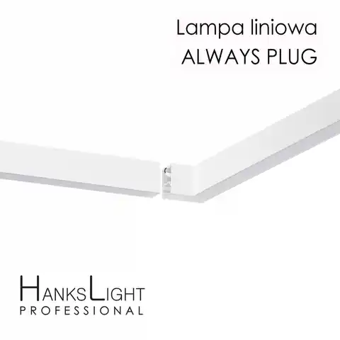⁨Lampa LED HanksLight,white,liniowa,alu,zwiesz,wtyczka-opcja łączenia,1200mm,down36W,4000K⁩ w sklepie Wasserman.eu