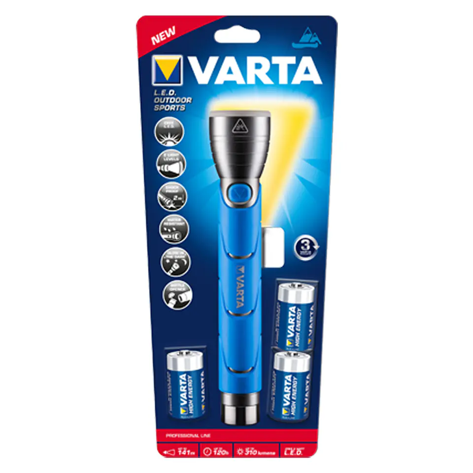 LATARKA LED OUTDOOR SPORTS F30 (+3xC) 310lm VARTA w sklepie Wasserman.eu