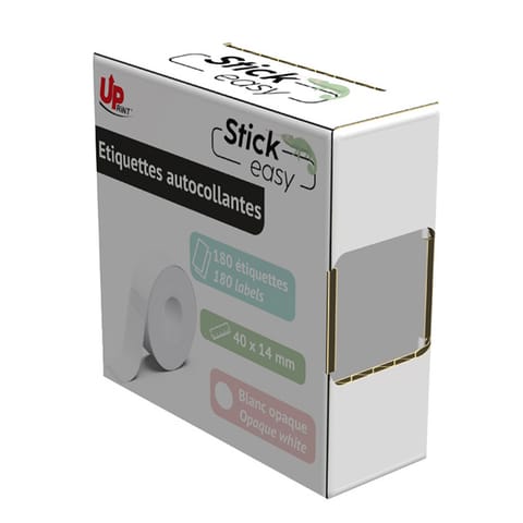 ⁨UPrint etykiety 14mmx40mm, białe, 180 etykiety, UP21 180 WHITE, do drukarek StickEasy⁩ w sklepie Wasserman.eu